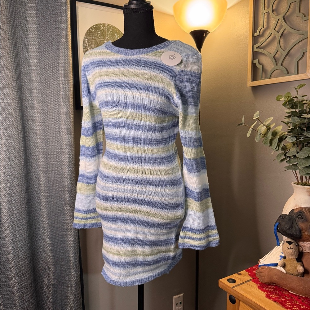 Sweetkama Striped Knit Mini Dress